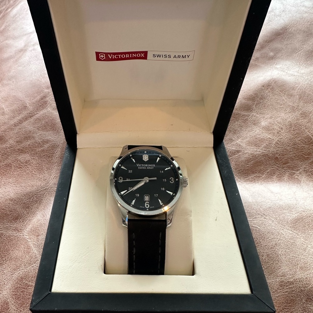 Victorinox Black Dial Watch with Silver Accents